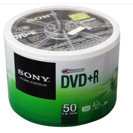 SONY 索尼  dvd刻錄盤 光盤 空白光盤 4.7G 16X DVD+R（50片環(huán)保裝）