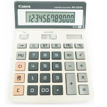 佳能（Canon） WS-1200H 12位數(shù) 辦公財務計算器 可調(diào)角度 原色