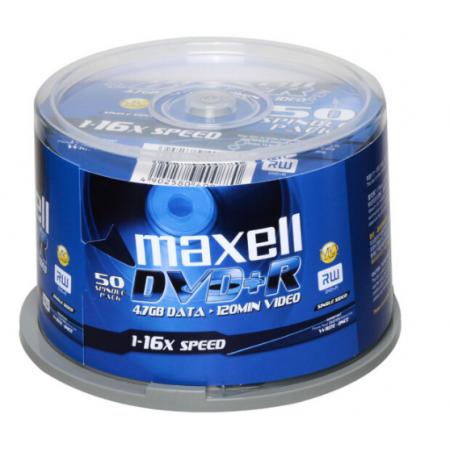  麥克賽爾（maxell）DVD+R光盤 刻錄光盤 光碟 空白光盤 16速4.7G 臺(tái)產(chǎn) 商務(wù)金盤桶裝50片