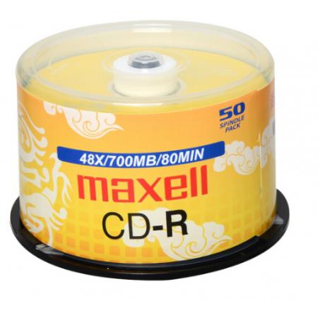 麥克賽爾（maxell）CD-R光盤 刻錄光盤 光碟 空白光盤 48速700M 龍紋金盤桶裝50片