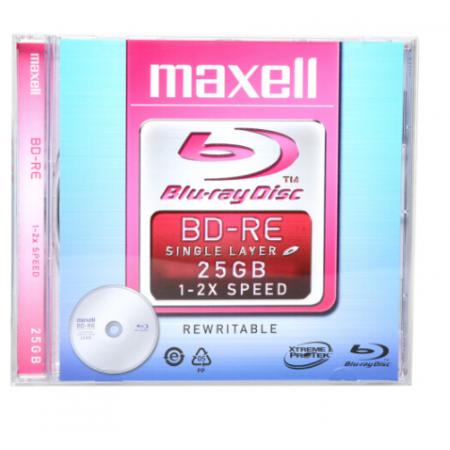 麥克賽爾（maxell）BD-RE光盤 刻錄光盤 光碟 可擦寫空白光盤 藍光碟 25G臺產(chǎn) 單片厚盒裝