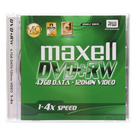 麥克賽爾（maxell）DVD+RW光盤 刻錄光盤 光碟 可擦寫空白光盤 4速4.7G臺產(chǎn) 1片盒裝