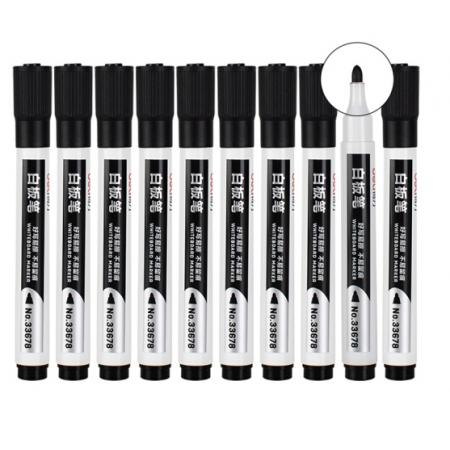 得力(deli)33678 白板筆 可擦易擦 辦公教學(xué)會議 10支/盒 辦公用品