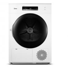 美的（Midea）熱泵式烘干機 滾筒干衣機 10公斤大容量 紫外線除菌衣干即停 MH100-H1W 白色