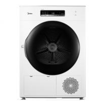 美的（Midea）熱泵式烘干機 滾筒干衣機 10公斤大容量 紫外線除菌衣干即停 MH100-H1W 白色