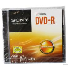 索尼（SONY） DVD刻錄盤(pán) 空白刻錄光盤(pán) 16X 4.7G DVD-R 單片版 10片/包 單片精裝