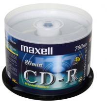麥克賽爾（maxell）CD-R光盤(pán) 刻錄光盤(pán) 光碟 空白光盤(pán) 48速700M 銀盤(pán)桶裝50片
