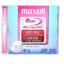麥克賽爾（maxell）BD-RE光盤 刻錄光盤 光碟 可擦寫空白光盤 藍(lán)光碟 25G臺(tái)產(chǎn) 單片厚盒裝