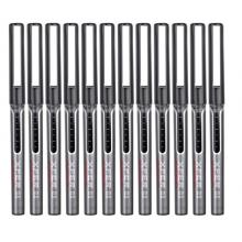 得力(deli)DLSX-S657 0.5mm直液全針管走珠簽字筆 辦公用品學生中性筆會議筆 12支/盒黑