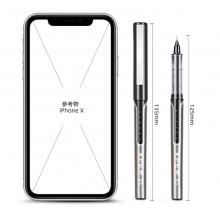 得力(deli)DLSX-S657 0.5mm直液全針管走珠簽字筆 辦公用品學生中性筆會議筆 12支/盒黑