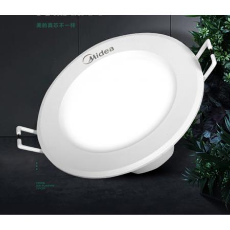美的 Midea LED筒燈天花燈嵌入式孔燈超薄過(guò)道燈桶燈洞燈開(kāi)孔7.5-8.5厘米 3瓦PC漆白暖白光4000K/5700k白光