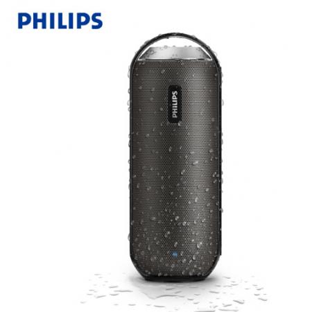  飛利浦(PHILIPS)BT6000 便攜式無線藍(lán)牙音箱 運(yùn)動(dòng)戶外防水音響 免提通話/NFC功能 黑色 