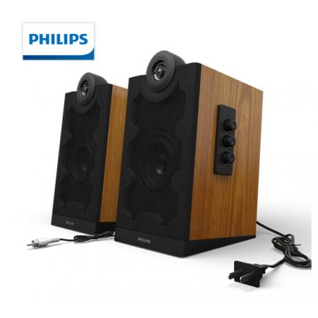 飛利浦 PHILIPS SPA5270W 無線藍(lán)牙電腦音響臺式手機(jī)筆記本家用2.0重低音炮木質(zhì)hifi多媒廳