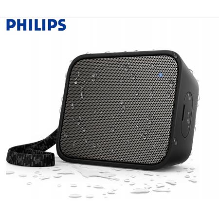 飛利浦(PHILIPS)BT110B 音樂魔盒 藍(lán)牙音箱 防水便攜迷你音響 手機/電腦外響 低音炮 戶外運動 免提通話 黑色