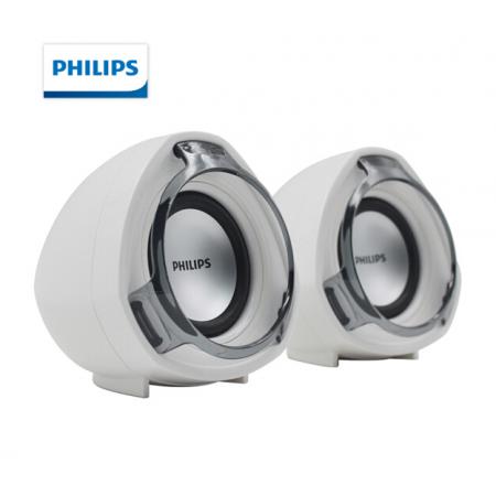 飛利浦 PHILIPS SPA311音箱音響筆記本臺(tái)式電腦家用usb多媒體桌面游戲線控音箱白色
