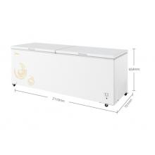 美的(Midea)719升 雙頂開商用冰柜 冷凍冷藏轉換冷柜 臥式冰箱(星辰金) BD/BC-719DKM(E) 
