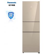 松下（Panasonic）255升風(fēng)冷無(wú)霜三門冰箱 銀離子抗菌裝置 -3℃微凍保鮮 金色玻璃面板 NR-C281WG-N