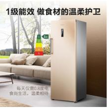 海信（Hisense）252升家用立式冷凍冰柜 一級能效風(fēng)冷無霜冷柜 節(jié)能電腦控溫側(cè)開單門冰箱BD-252WT