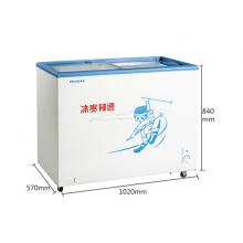 美菱（MELING）229升商用 冰柜 玻璃推拉門單溫一室冷藏冷凍轉換變溫臥式冷柜SC/SD-229GT