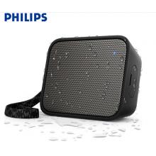 飛利浦(PHILIPS)BT110B 音樂魔盒 藍(lán)牙音箱 防水便攜迷你音響 手機(jī)/電腦外響 低音炮 戶外運(yùn)動 免提通話 黑色