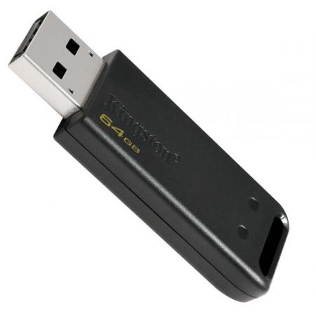 金士頓（Kingston）USB2.0 DT20電腦系統(tǒng)優(yōu)盤商務(wù)辦公汽車載高速U盤 黑色時(shí)尚64G
