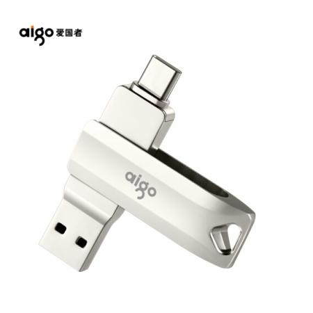 愛(ài)國(guó)者（aigo）64GB Type-C USB3.1 手機(jī)U盤(pán) U351高速讀寫(xiě)款 銀色 雙接口手機(jī)電腦用