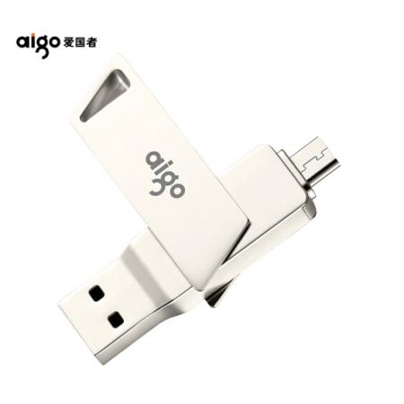 愛國(guó)者（aigo）64GB Micro USB USB3.0 手機(jī)U盤 U385 銀色 雙接口手機(jī)電腦兩用
