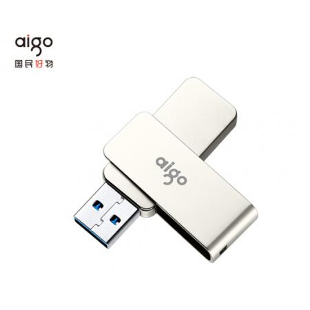 愛國(guó)者（aigo）256GB USB3.0 U盤 U330金屬旋轉(zhuǎn)系列 銀色 快速傳輸 出色出眾