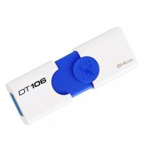 金士頓（Kingston）u盤 USB3.1 DT106系統(tǒng)投標(biāo)車載高速U盤優(yōu)盤 藍(lán)白款 青春版 64G