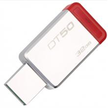 金士頓（Kingston）32GB USB3.1 U盤 DT50 紅色 金屬外殼 無(wú)蓋設(shè)計(jì)