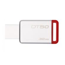 金士頓（Kingston）32GB USB3.1 U盤 DT50 紅色 金屬外殼 無(wú)蓋設(shè)計(jì)