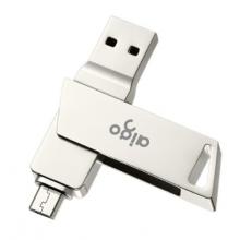 愛國者（aigo）32GB Micro USB USB3.0     手機U盤 U385銀色    雙接口手機電腦兩用