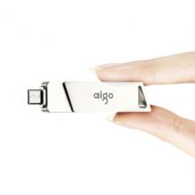 愛國者（aigo）32GB Micro USB USB3.0     手機U盤 U385銀色    雙接口手機電腦兩用