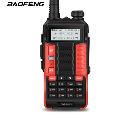寶鋒 BAOFENG UV-6PLUS  對講機(jī)1-15公里 專業(yè)無線戶外商用民用 寶峰雙頻雙段調(diào)頻（紅色）