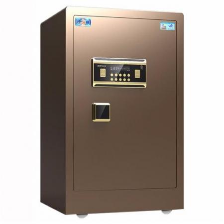 虎牌保險(xiǎn)柜辦公全鋼電子密碼開(kāi)啟60cm保管柜咖啡金