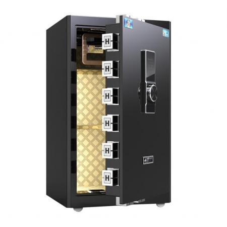 虎牌保險柜辦公高80cm全鋼電子密碼柜辦公雙保險智能保管保密柜入墻柜 商務(wù)黑