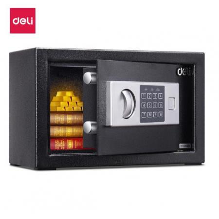 得力(deli)保險(xiǎn)柜 高20cm電子密碼保管箱 入墻入柜辦公小型保險(xiǎn)箱 鐵甲小寶33057