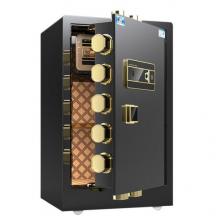 虎牌保險(xiǎn)柜辦公雙門1.5m指紋密碼開啟入墻全鋼保管柜睿智黑