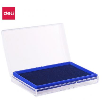 得力(deli)137*88mm方形快干印臺印泥 清晰印記 財務(wù)用品 辦公用品 藍(lán)色9864