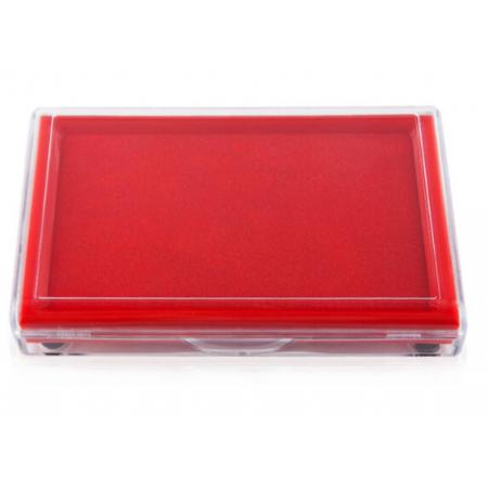 廣博(GuangBo)135*85mm快干印臺(tái)印泥盒/辦公用品/透明蓋款 紅YT9127