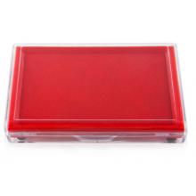 廣博(GuangBo)135*85mm快干印臺(tái)印泥盒/辦公用品/透明蓋款 紅YT9127