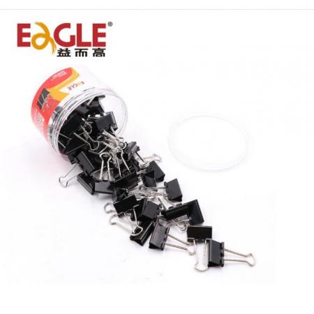 益而高（EAGLE）黑色長(zhǎng)尾夾燕尾夾子金屬文件夾票據(jù)夾辦公文具 25mm48只/筒SA18P-P 2桶裝