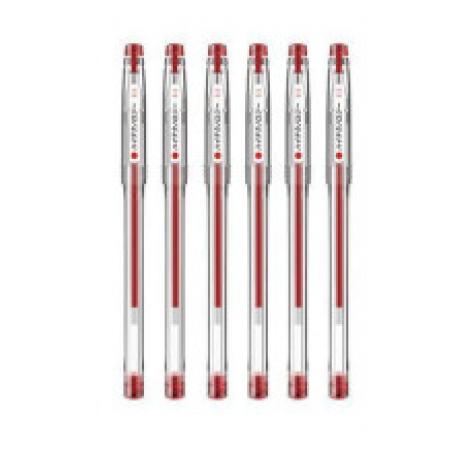 金萬年紅色中性筆	紅-0.3mm 全針管細頭