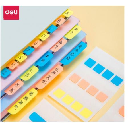 得力(deli)210枚多規(guī)格索引標(biāo)簽貼紙 分類熒光膜便利貼口取紙 半透明指示便簽貼條（中號48枚）