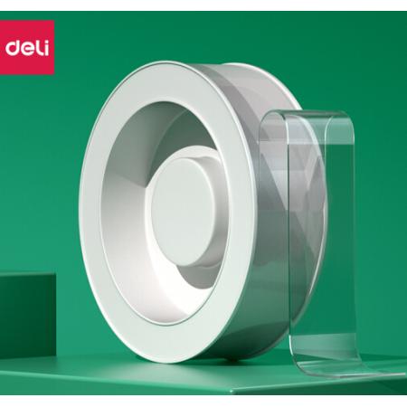 得力(deli)30mm*3m納米強力無痕魔力膠帶 透明家用車用無痕雙面膠 33601 可重復(fù)使用