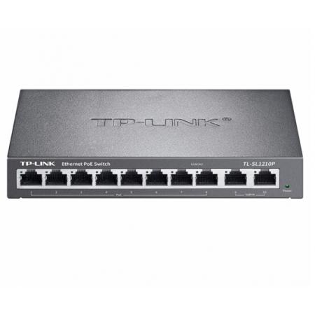 TP-LINK SL1210P 10口千兆上聯(lián)POE交換機(jī) 8個百兆口+2千兆口+1千兆光纖口