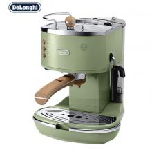 德龍（Delonghi）咖啡機(jī) 復(fù)古系列半自動咖啡機(jī) 家用意式濃縮 泵壓式不銹鋼鍋爐 ECO310.VGR 橄欖綠