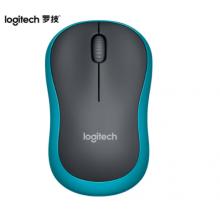 羅技（Logitech）M185鼠標(biāo) 無線鼠標(biāo) 辦公鼠標(biāo) 對稱鼠標(biāo) 黑色藍(lán)邊 帶無線2.4G接收器