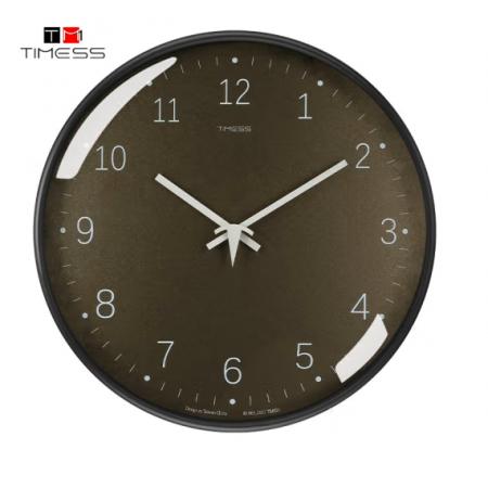 Timess 掛鐘鐘表客廳掛鐘輕奢實木時鐘簡約時尚表掛墻免打孔臥室石英鐘掛表 MG01-4純白色面【椴木邊框+德國品牌機芯】 14英寸【直徑35厘米】