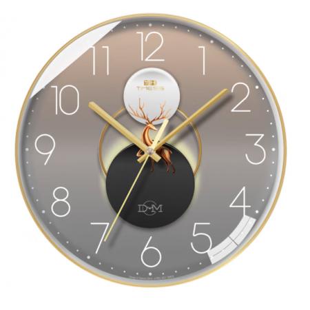 Timess T 掛鐘 鐘表客廳掛鐘創(chuàng)意時尚家用表掛墻免打孔輕奢光影石英鐘掛表 S16-1【35厘米款】